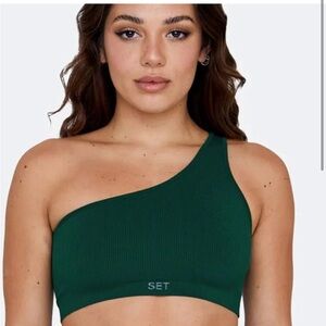 Set Active Ribbed One Shoulder Bra